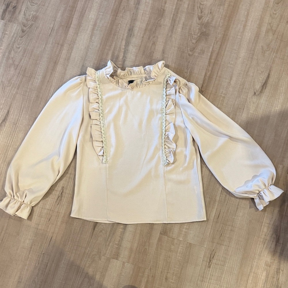 CBR Cream Ruffle Detail Blouse